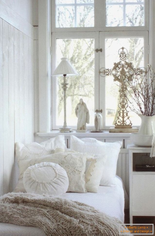 Hálószoba fehér színben