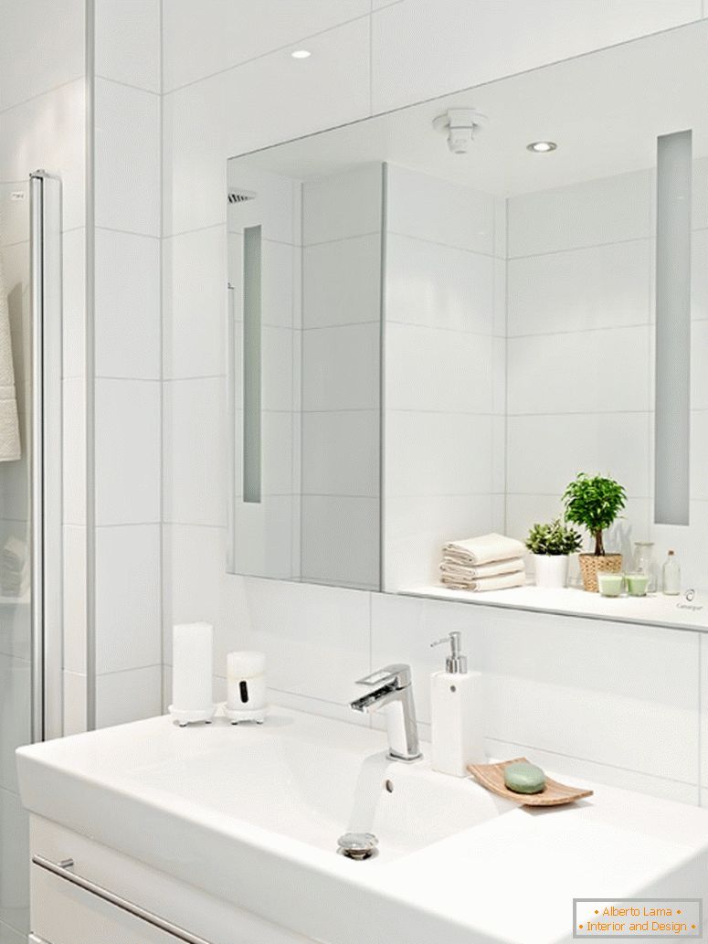 A modern fürdőszoba lakása Svédországban