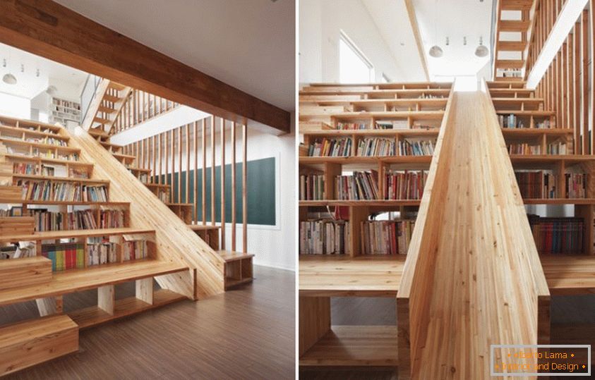 Szokatlan lépcsőház-könyvtár