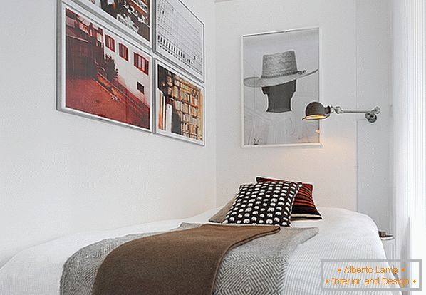 Svédországban luxus kis apartmanok hálószobája