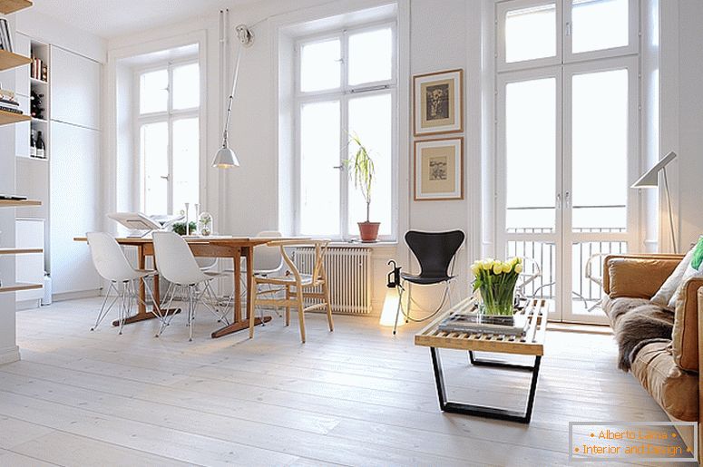 Svédországban luxus kis apartmanok étkezője