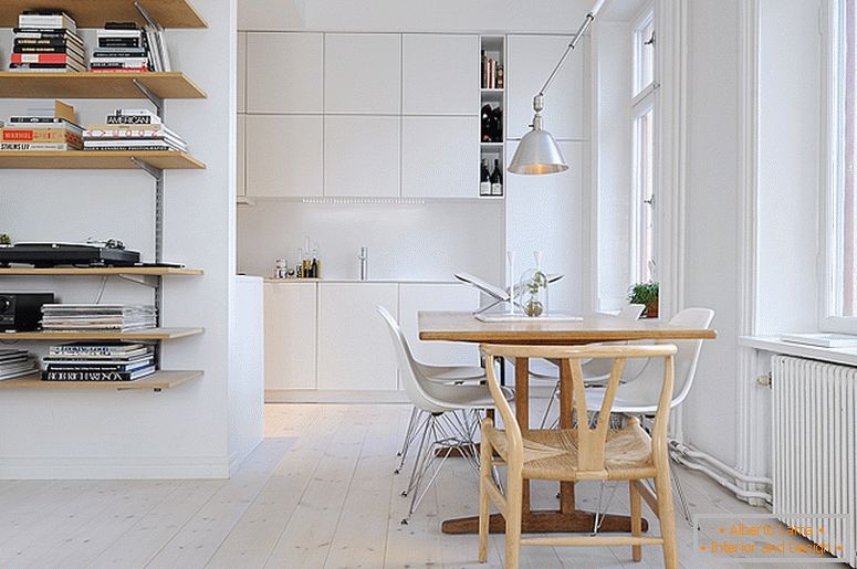 Svédországban luxus kis apartmanok étkezője