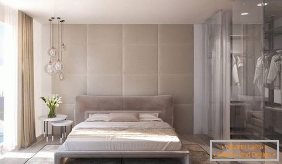 Modern hálószoba design szekrénnyel - fénykép
