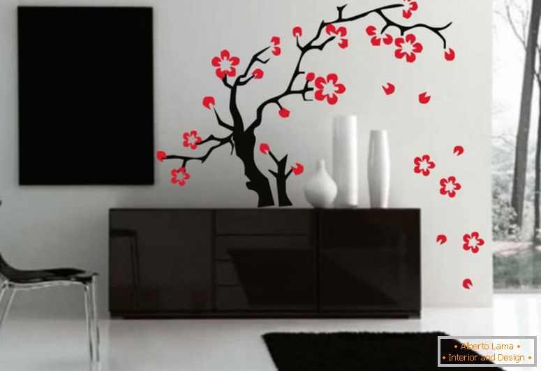 matrica-fali matrica-art-Sakura-virág-ázsiai-tattoo-grafikus-home-dekor-a-e-tattoodonkey-com