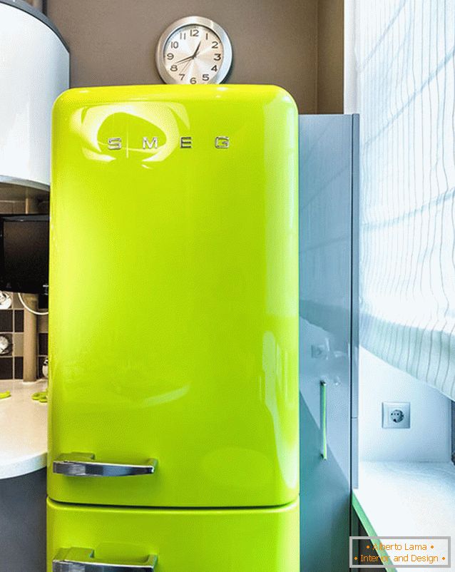 Modern világos zöld hűtő