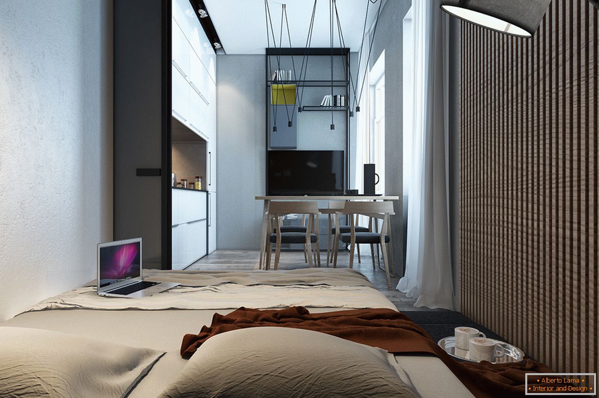 A hálószobának kialakítása skandináv stílusú kis lakáshoz - фото 2