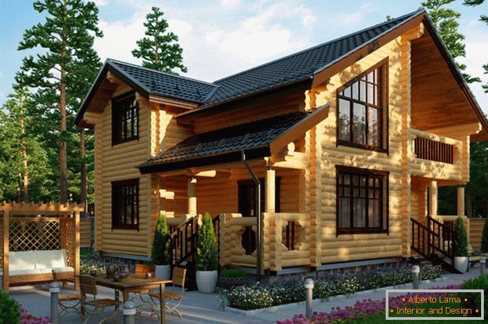 Vidéki ház rusztikus stílusban a rönkház - a választás a legtöbb modern tulajdonosai az ingatlan a vidéken.