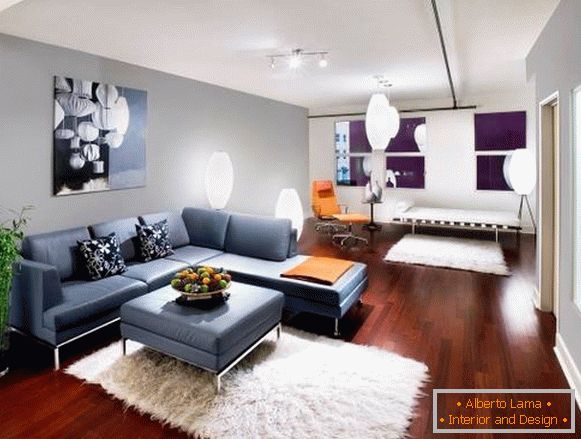 A nappali modern stílusú kialakítása