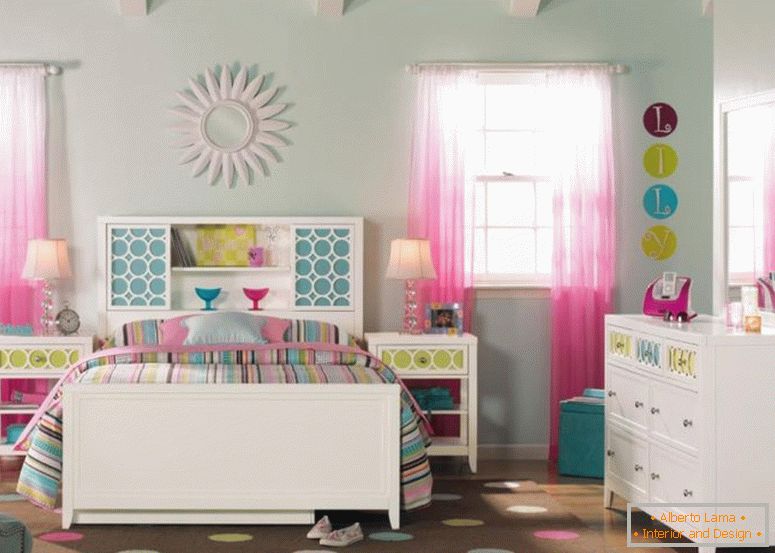 divatos fehér festék-fa-ikea-hálószoba bútor-és-full-size-könyvespolc-kopjafa-using-színes-csíkos mintájú-theme-ágynemű-for-the-inspiráló-tini-lány-háló-decoration- 1120x799