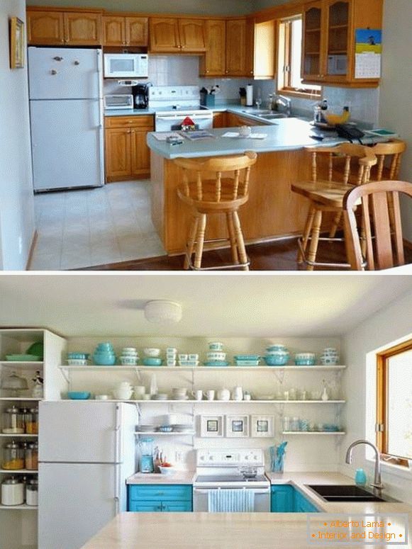 A konyha átalakítása előtt és után