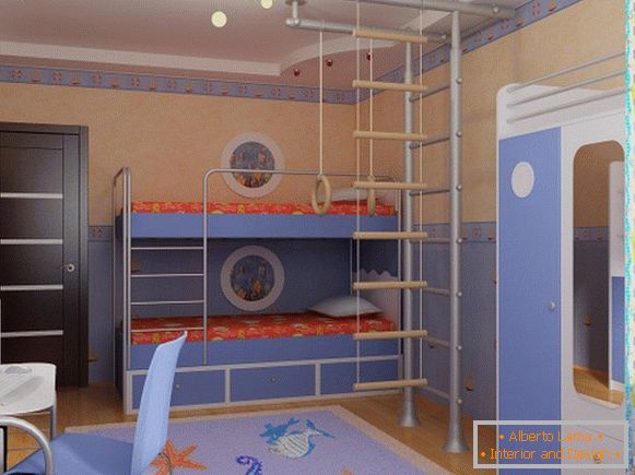 gyermekszoba helyiség egy iskolás fiú számára, fotó 57