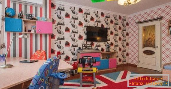 a gyermek hálószobája для мальчика в лондонском стиле