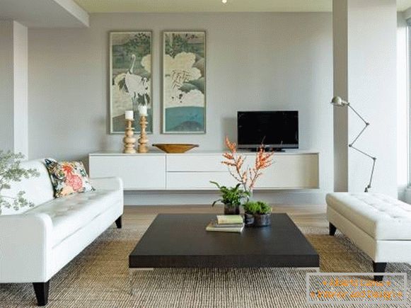 Egyszerű modern nappali design a képen