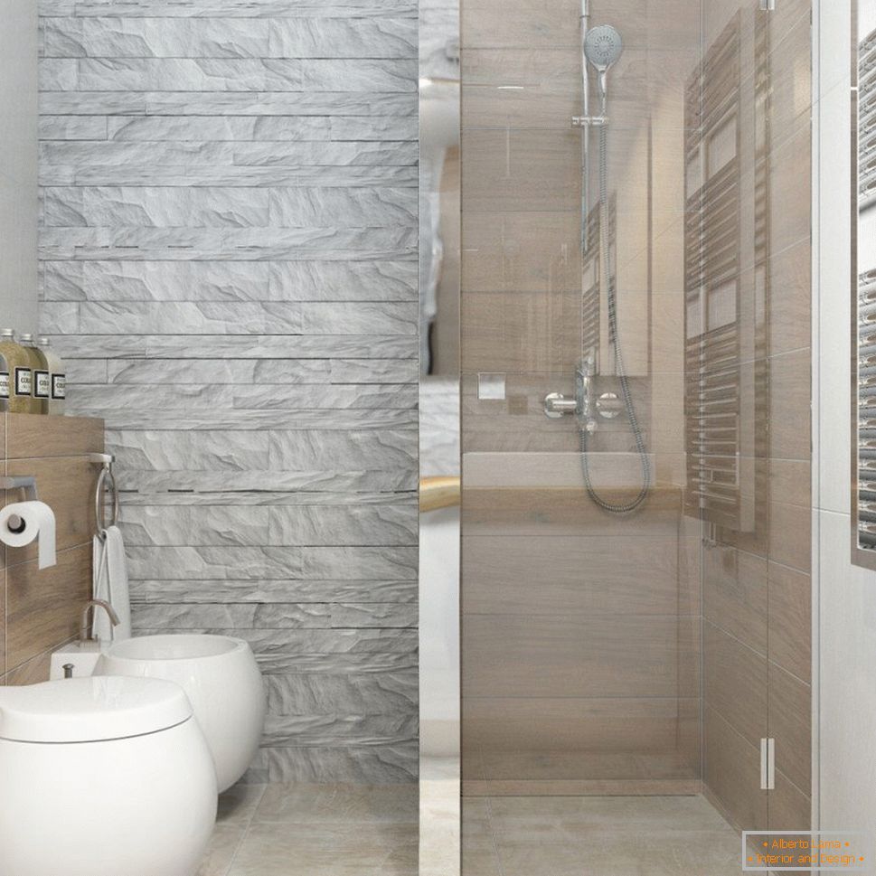 Fürdőszoba belső kialakítása fehér minimalista stílusban