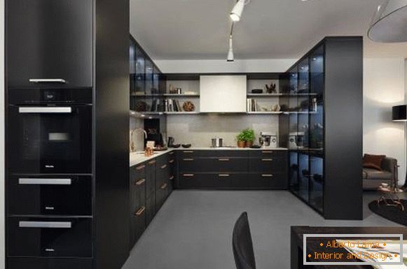 High-tech stílus - a konyha nappali szobája