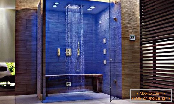 Fürdőszoba high-tech stílusban - belső fotó