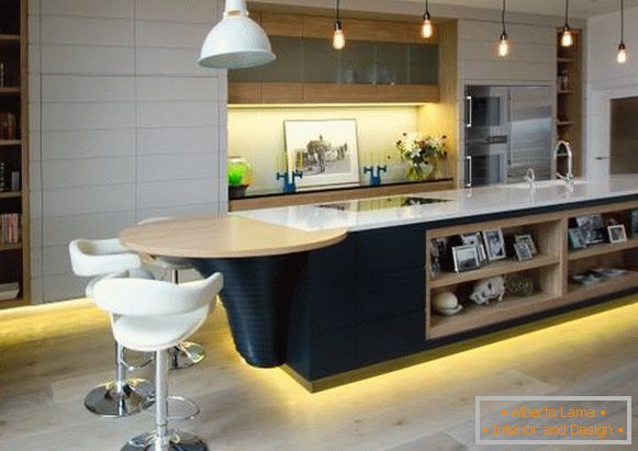 High-tech stílus a belső térben - a konyha képe a házban