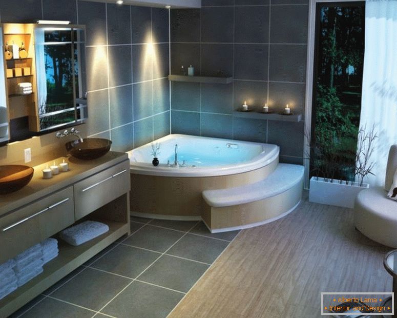 amazing-díszítő-ötletek-for-izgalmas-fürdőszoba-inspiráló-designer-belső-poszt-modern-style-meghökkentő-fehér-akril-sarok-kádak-közeli szép fehér-szövet-toló-függöny-windows-as- jól-as-bathro