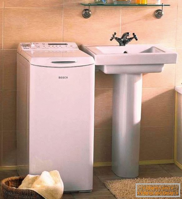 fürdőszoba design mosógéppel, fénykép 22