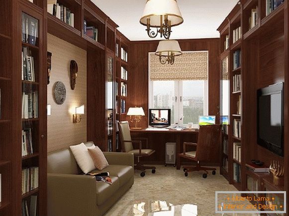 Bútor irodához egy klasszikus stílusú lakásban 5