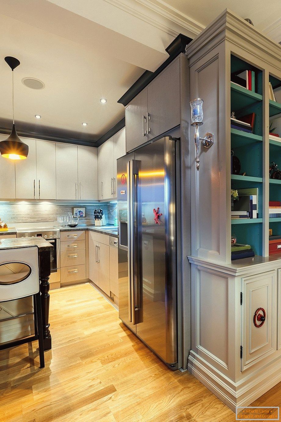 Beépített hűtőszekrény a konyhában