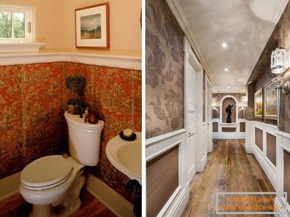 Hogyan lehet kombinálni a háttérképet egymással - egy fotó egy fürdőszobából és egy folyosóból