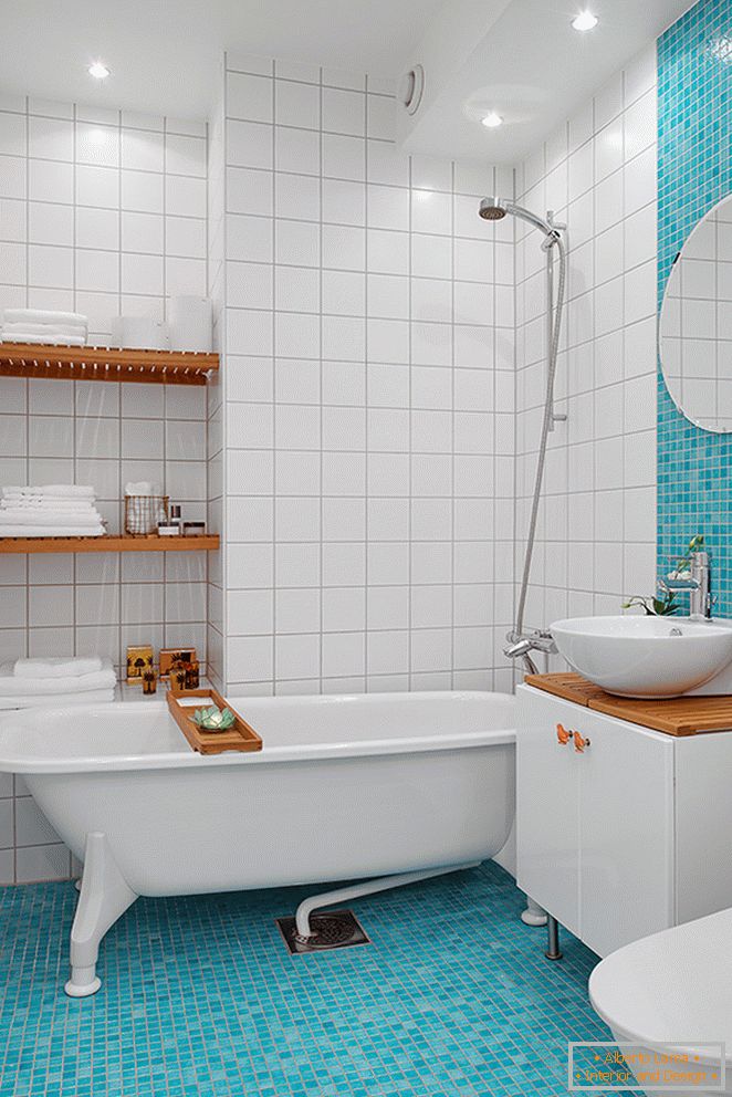 Fürdőszoba egyszobás apartman Göteborgban
