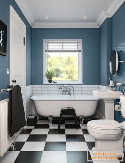 Stílusos fekete-fehér fürdőszoba