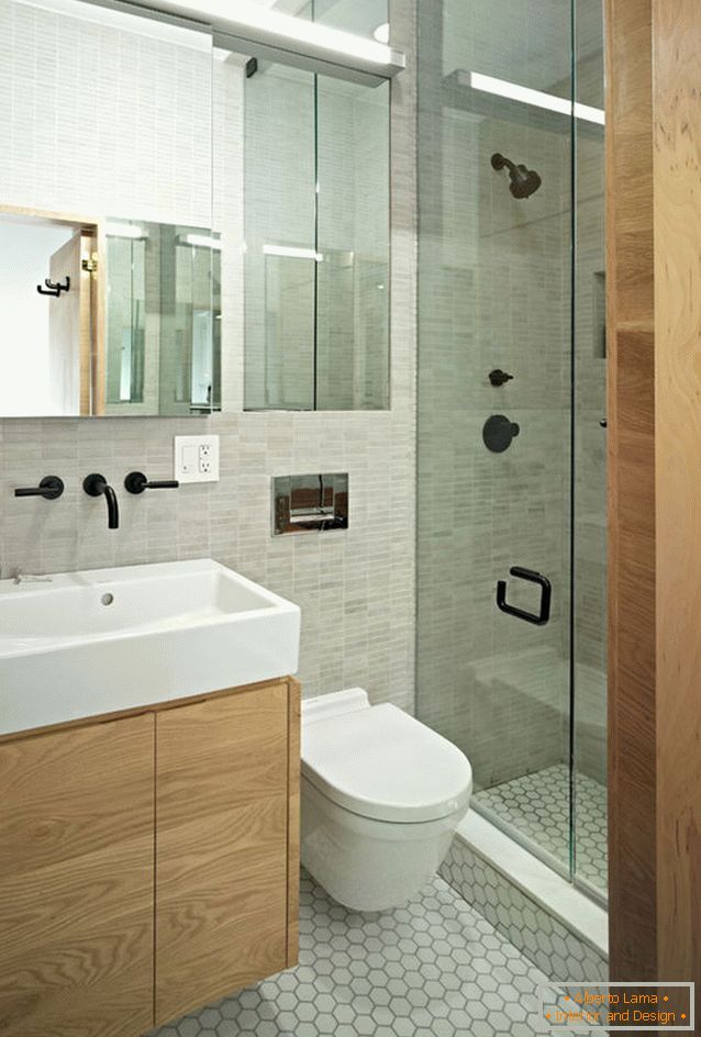 Fürdőszoba téglalap alakú lakás egy ablakkal