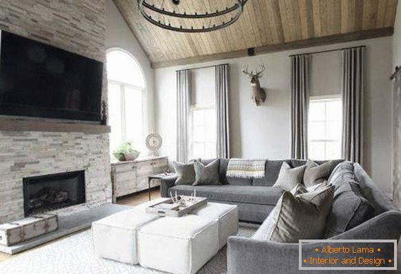 Gyönyörű szoba a házban - anyagok és stílusok kombinációja a belső térben