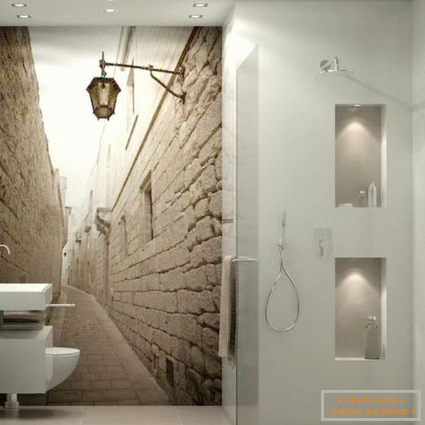 3D háttérkép a fürdőszobában