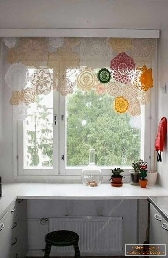 szép függönyök függönyök a konyhában, fotó 36