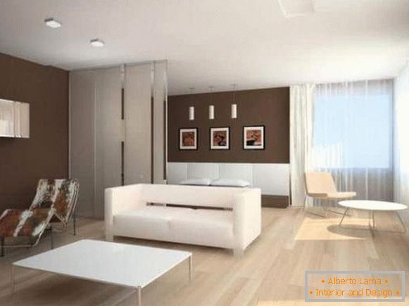Modern stílusú kétszobás lakás a minimalizmus stílusában