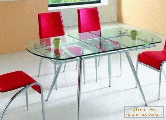 asztal, konyha, üveg, összecsukható, fotó 8