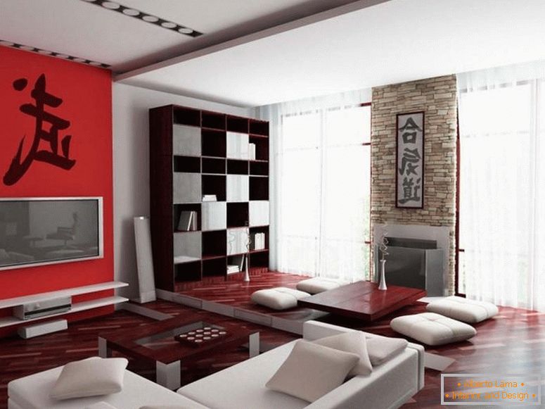 Tágas nappali piros és fehér színekben