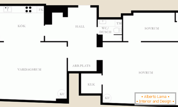A háromszobás lakás elrendezése