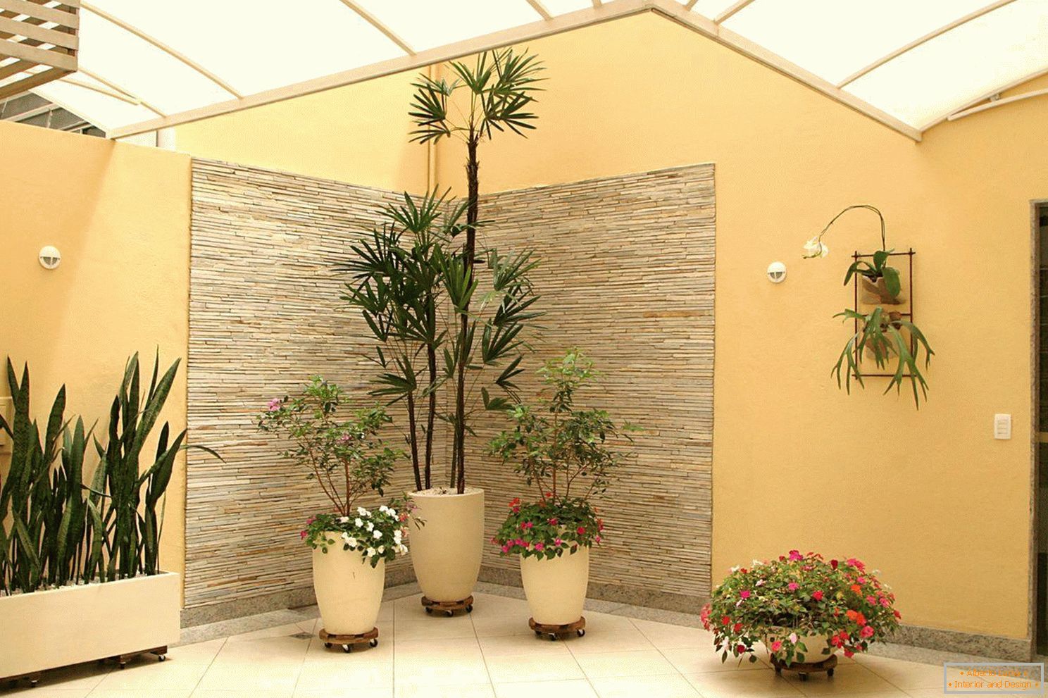 Beltéri növények a folyosón