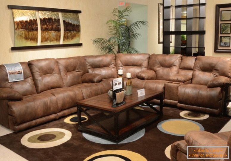félelmetes-sötét-barna-fa-hűvös-design-bútor-kényelmes-nappali-bőr-l-alakú-kanapé-asztal-éjjel-lámpa-belső-at-livi barna-nappali-kanapé otthoni dekoráció olcsó -home-dekor-Vintage-dekoratív