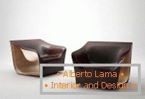 Bőrkészlet: kanapé és fotelek, a tervező Alex Hull