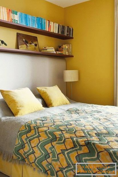 Hálószobai tervezés sárga színben