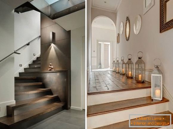 Háttérvilágítású lépcsők a házban - fotózási ötletek