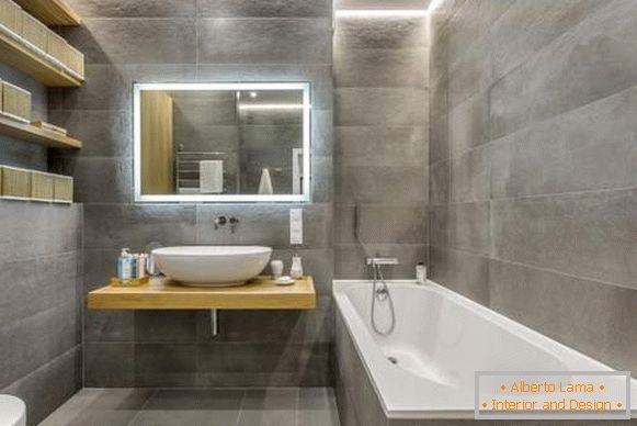 Gyönyörű fürdőszoba - fénymásolás high-tech stílusban