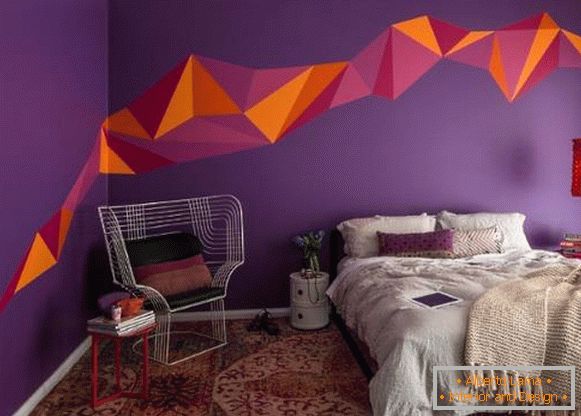 Ötletek falak festéséhez egy lila lakásban