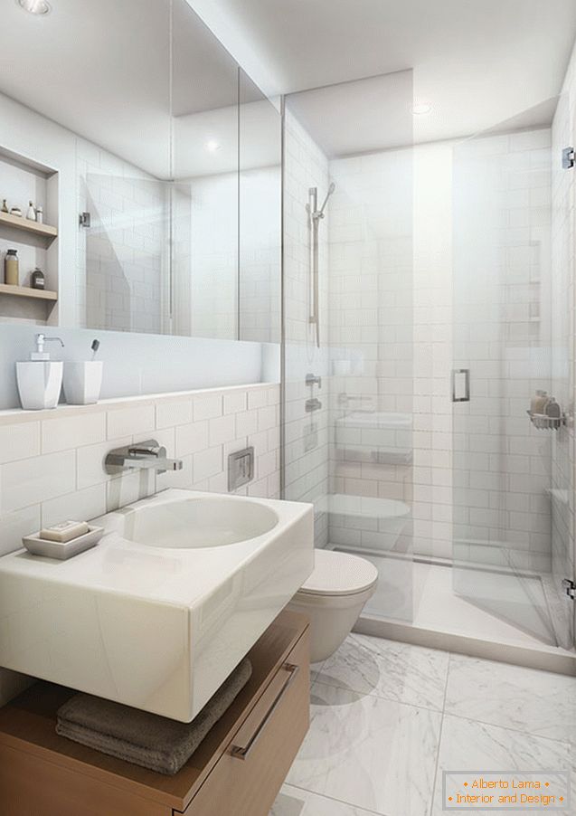 Kis fürdőszoba fehér színben