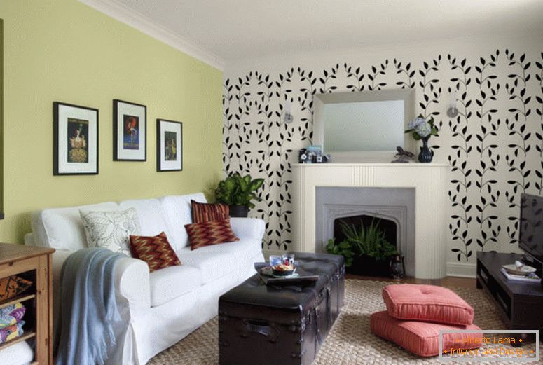 elbűvölő-zöld-kiemelő-fali nappali