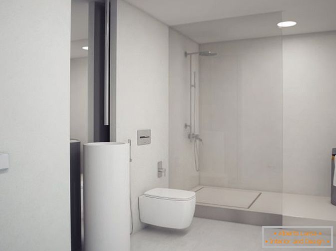 Fürdőszobás stúdió apartman fehér színben