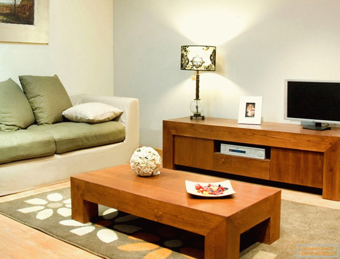 Bútor a minimalizmus stílusában a nappaliban