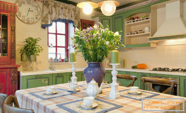 kis konyha Provence fotó stílusában интерьер 