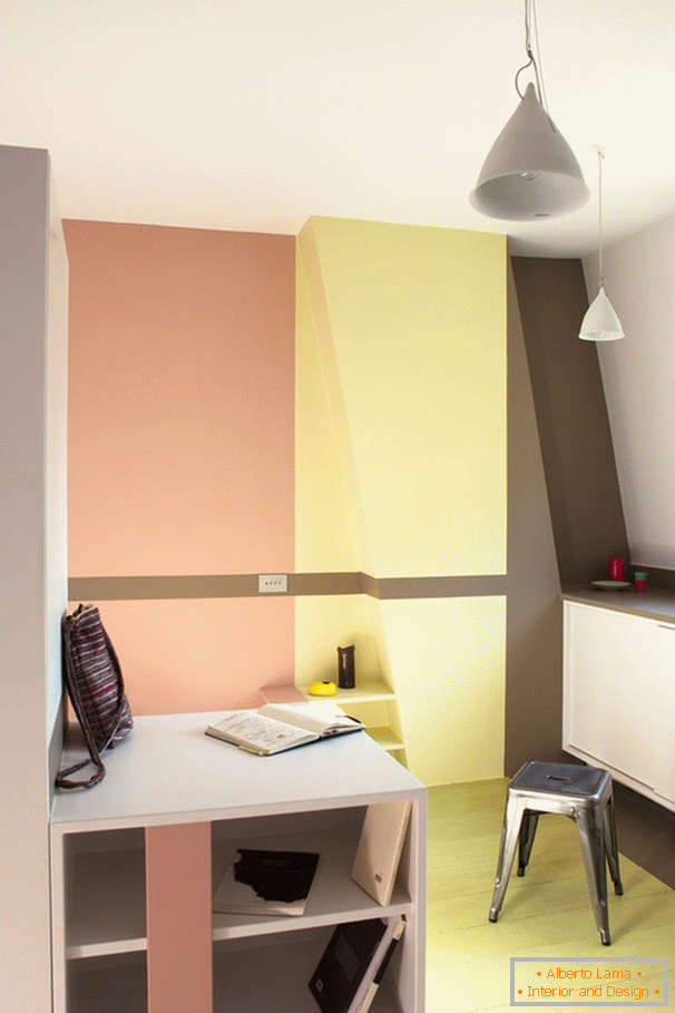Több színű falak a lakásban