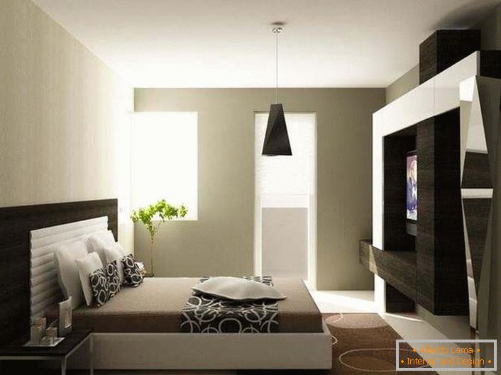 A high-tech stílusban berendezett hálószoba is otthonos és családi meleg lehet, a legfontosabb dolog a megfelelő szín kiválasztása.